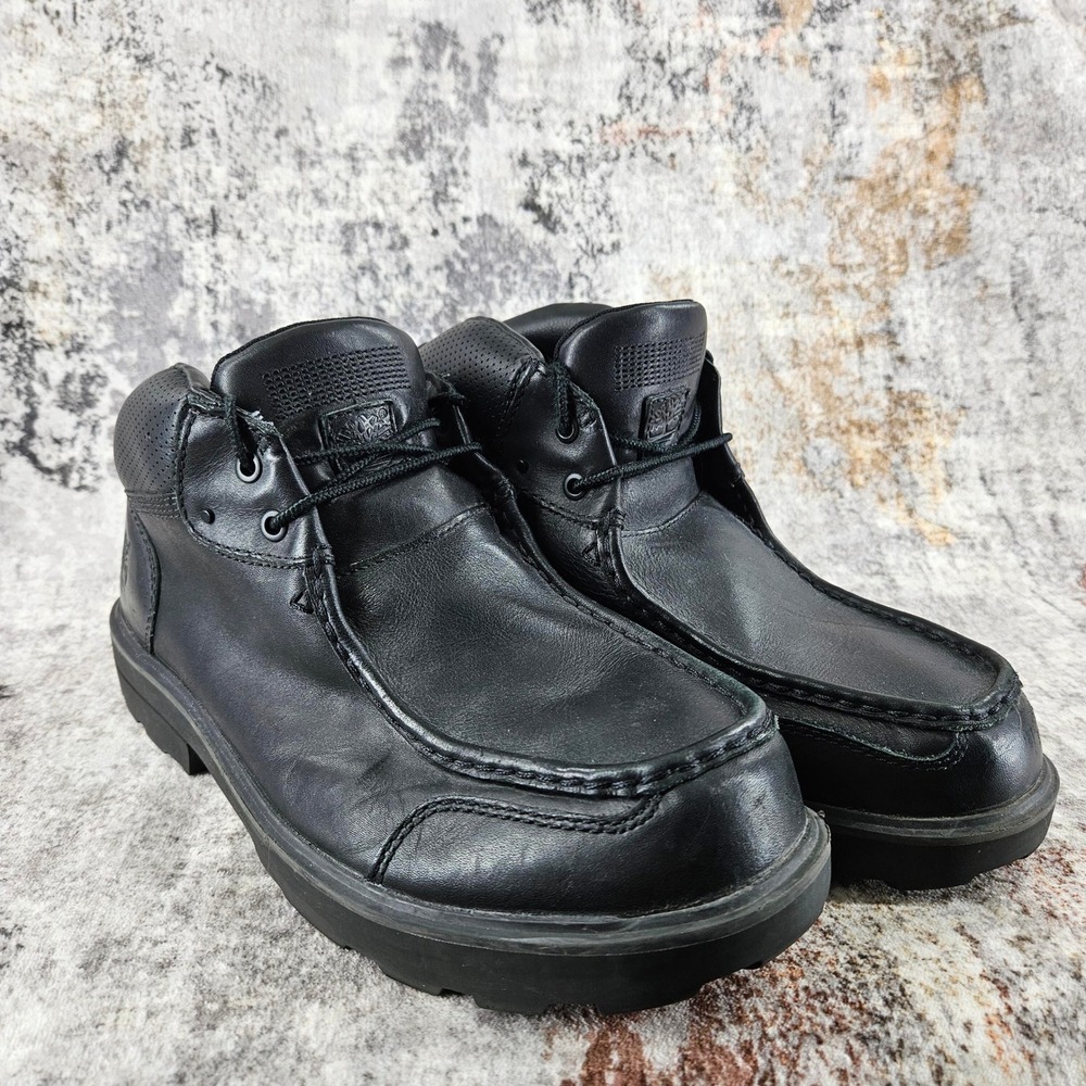 Timberland Boots Mens 11 Black Leather Lace‎ Up Rugged Street Chukka Boots